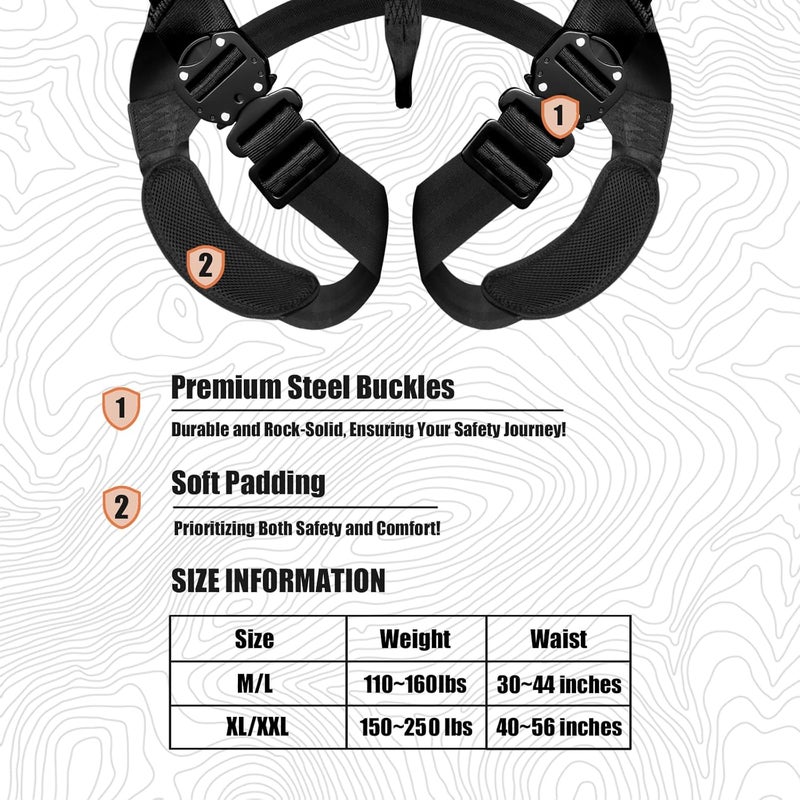 HUNTARMOR Tree Stand Safety Harness: Adjustable Tree Stand Harness for Hunting, Padded Treestand Safety Hunting Harnesses - Image 3